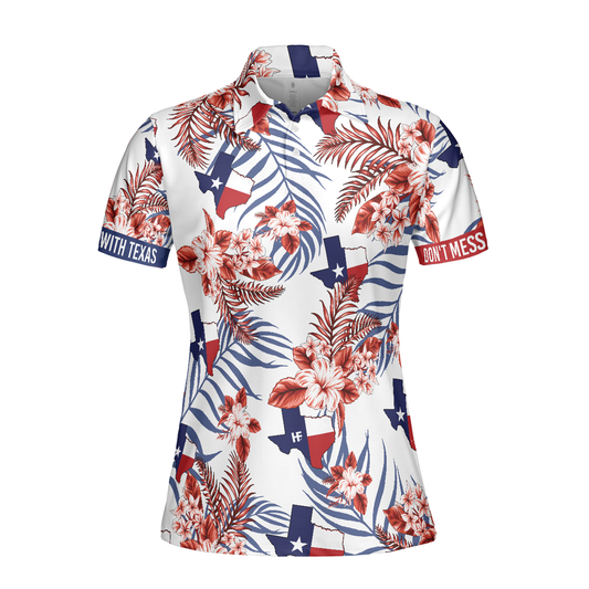 Personalized Women's Golf Shirt Polo - Texas Proud Golf National Pride Short Sleeve